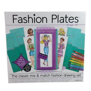Fashion Plates Design Set Imprint Rubbing Arts & Crafts Mix & Match Drawing 2015